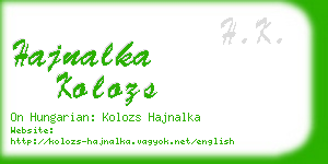 hajnalka kolozs business card